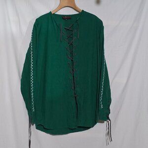 EPIC ARMOURY Full Lace Up Shirt - Green - Sz M*